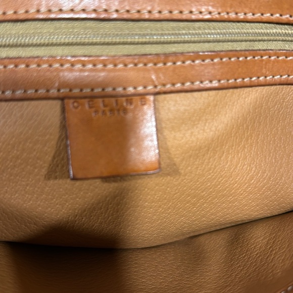 Auth Vintage Celine Macadam Shoulder Bag – Brown Monogram w Tan Leather Trim - Picture 2 of 8